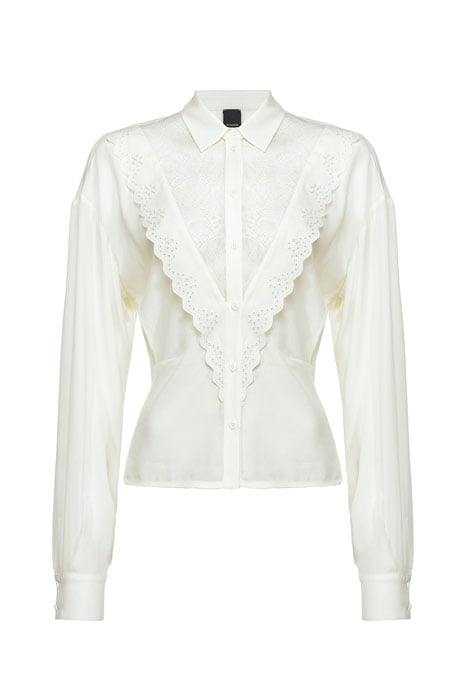 SINCERO CAMICIA CREPE DE CHINE WHITE + WHITE 1