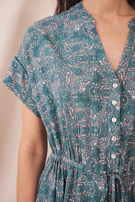 RIA SHIRT DRE TEAL 4