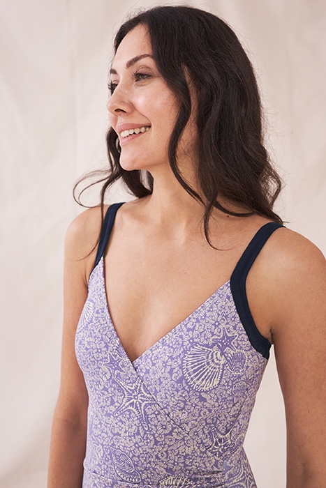 BAY WRAP SWIMSUIT PURPLE PRINT 4