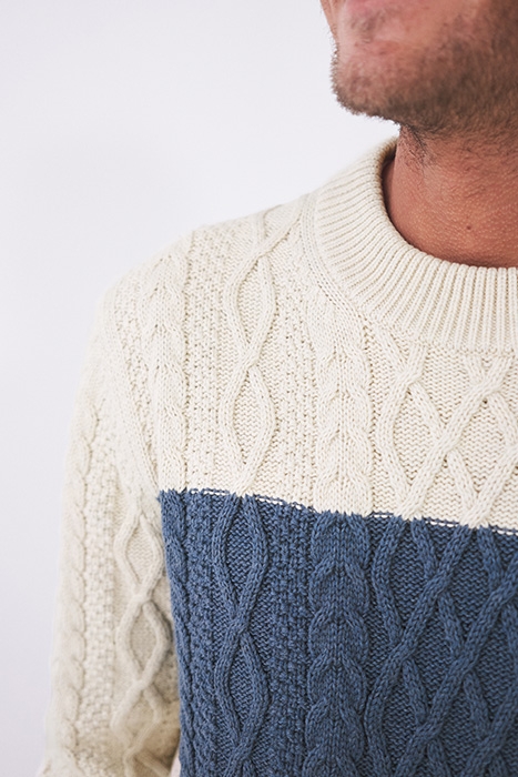 COLOUR BLOCK CABLE CREW NATURAL MULTI 4