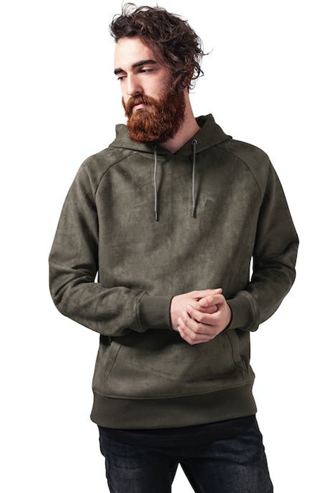 IMITATION SUEDE HOODY OLIVE 2