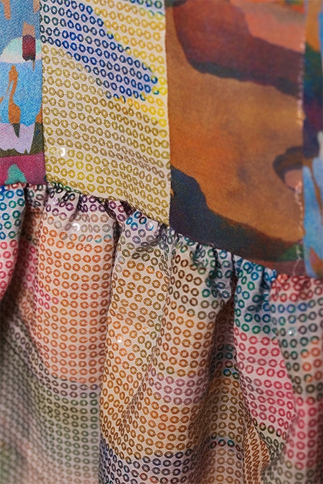 WOMEN'S LOOSE FIT VOLANT HEM MINI DRESS CAMOU PRINT 5