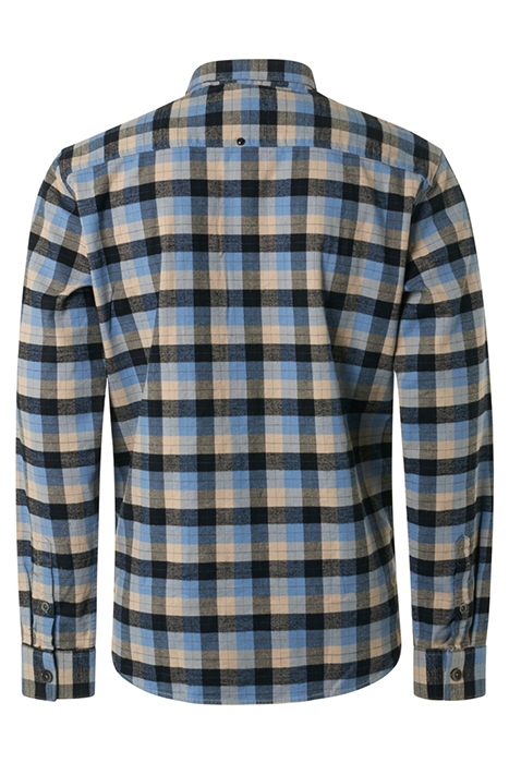 SHIRT STRETCH CHECK RESPONSIBLE CHOICE COTTON DUSTY BLUE 6