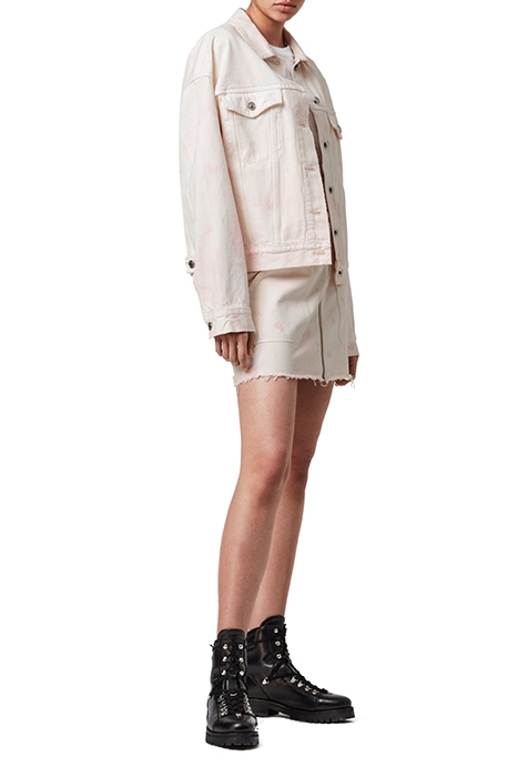 ELMA DYE DENIM JACKE CHALK WHITE/PINK 3