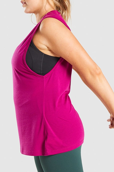 GYMSHARK TRAINING DROP ARM TANK PINK 3