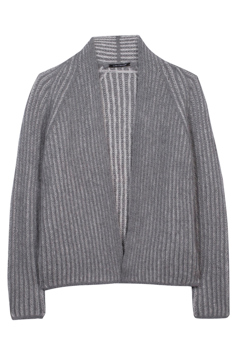 RIBBED-LOOK CARDIGAN PEARL 1