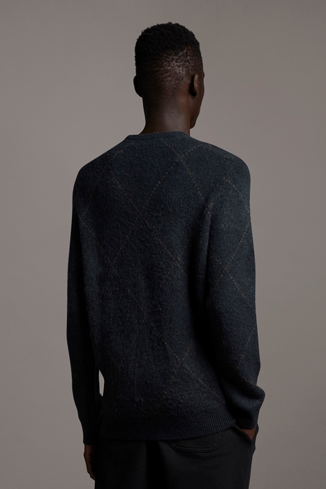 BRUSHED ARGYLE JUMPER DARK NAVY 2