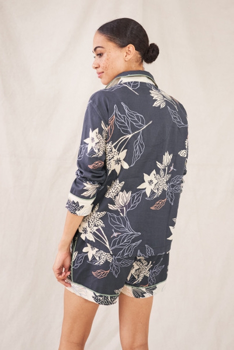 NINA WOVEN PJ SHIRT BLK MLT 3