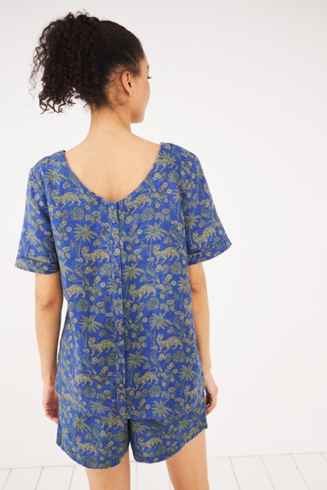 EDIE LINEN TOP BLUE PRINT 3