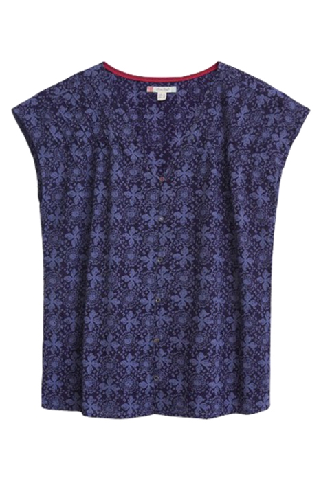 RAE ORGANIC COTTON VEST NAVY MULTI 1