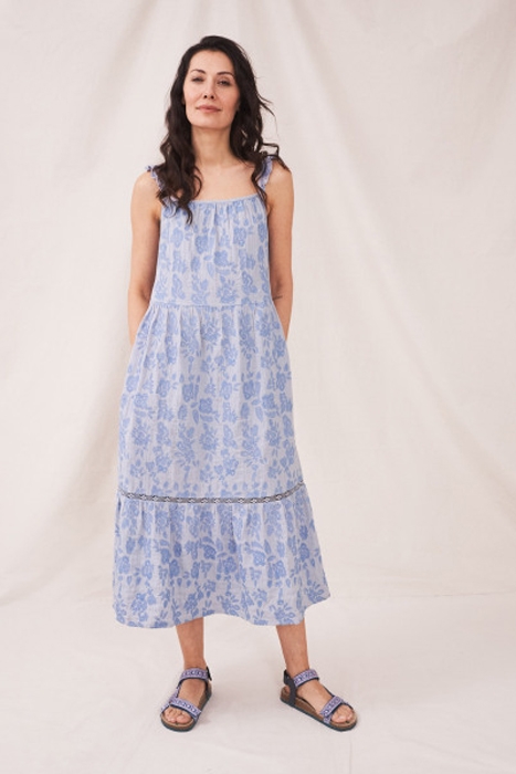ANNABELLE EMBROIDERED DRE MID BLUE 2