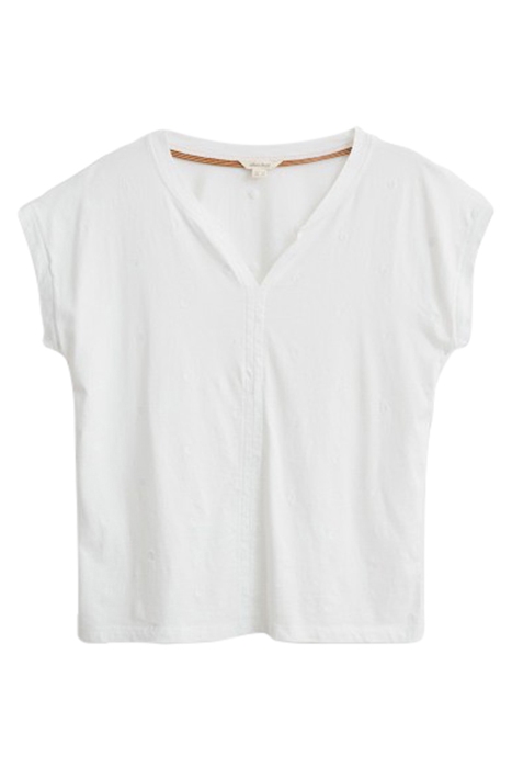 NELLY NOTCH EMBROIDERED TEE NAT WHITE 1