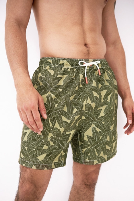 PALM PRINT SWIM SHORT YELLOW MLT 2