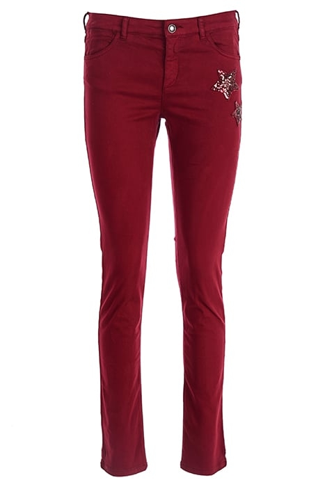 COTTON 5 POCKET PANTS RED 1