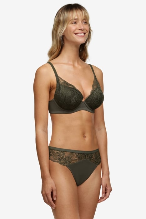 CO BRA TSHIRT PUSH LILLY COTTON LACE DARK PINE 2