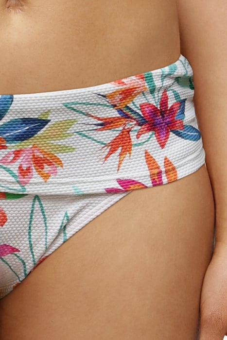 SW BO. BRIEF MID TWIST WHITE PARADISE BRIGHT FLOWER 4