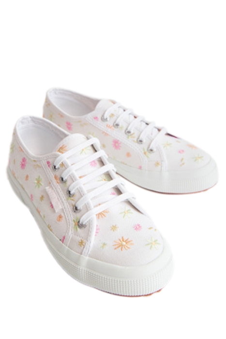 SUPERGA EMBROIDERED FLOWER TRA WHITE 2
