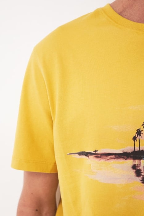 DIP DYE GRAPHIC T-SHIRT MID YELLOW 4