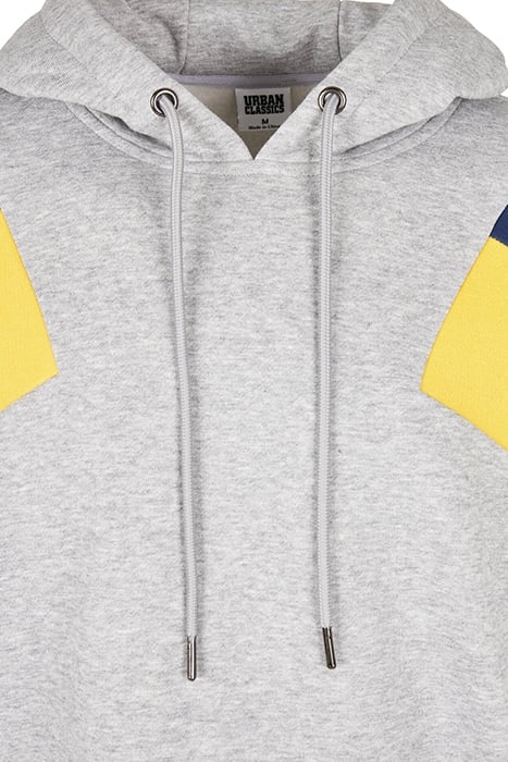 OVERSIZE 3-TONE HOODY GREY/HONEY/DARKBLUE 4