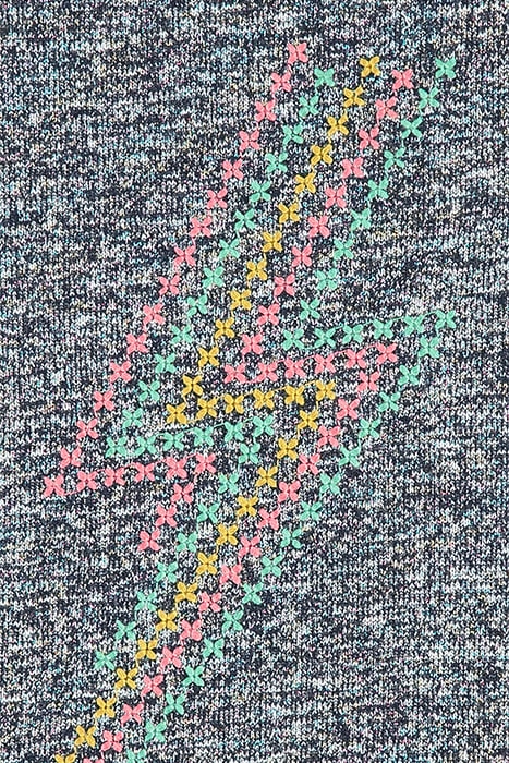CROSS STITCH LIGHTNING SWEAT WASHED BLUE PRINT 3