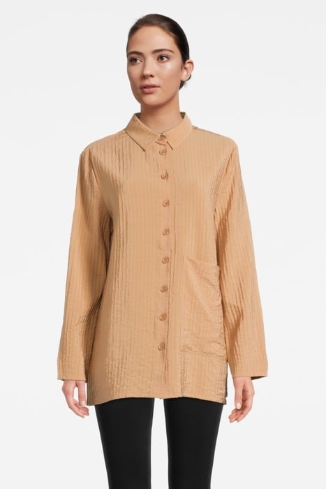 NORELL STRUCTURED SHIRT L/S FADED SAND 1