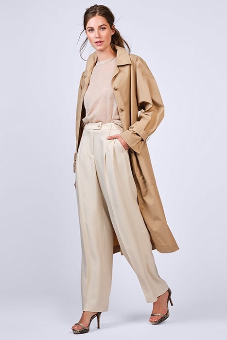 COAT BELTED CASUAL TWILL BROWNS 3