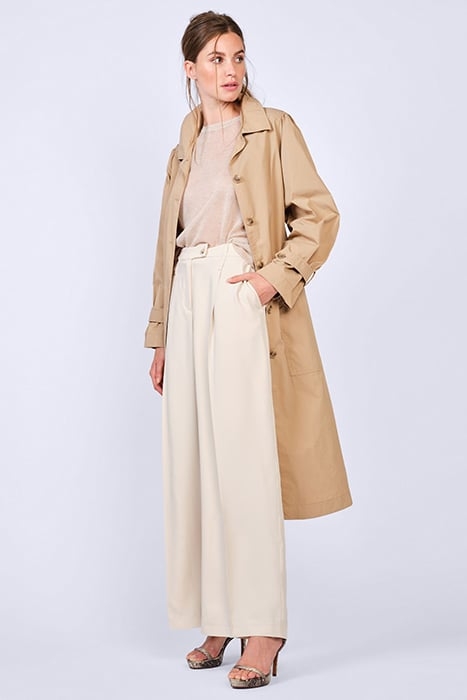 COAT BELTED CASUAL TWILL BROWNS 1