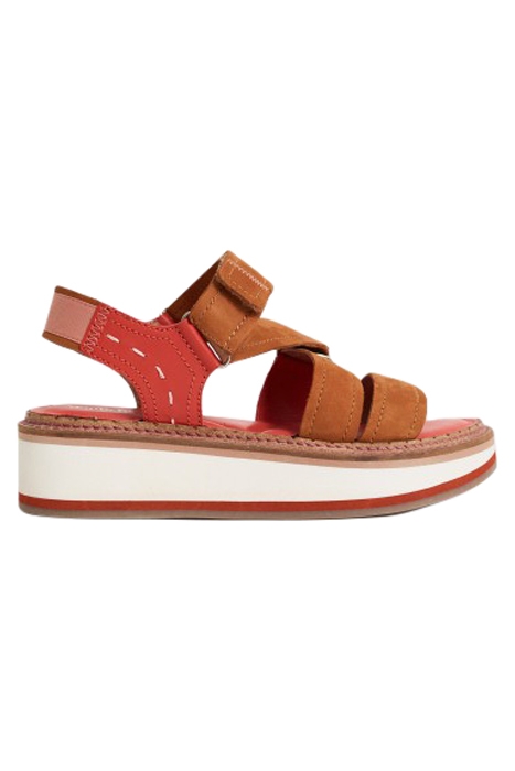 SPORTY LEATHER FLATFORM RED 1