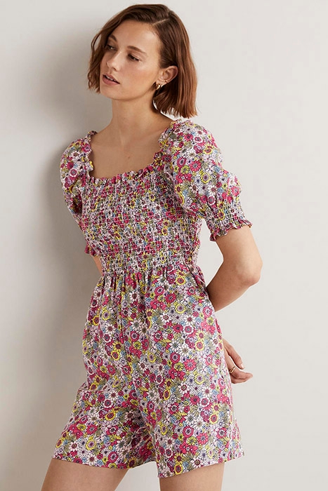 SMOCKED BODICE PLAYSUIT MLT 3