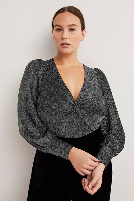 TWIST FRONT JERSEY TOP BLK 1