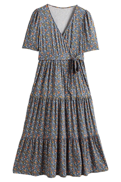 TIERED WRAP JERSEY MAXI DRESS BLU 5