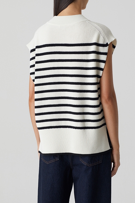 STRIPED VEST KNITS IVORY 2