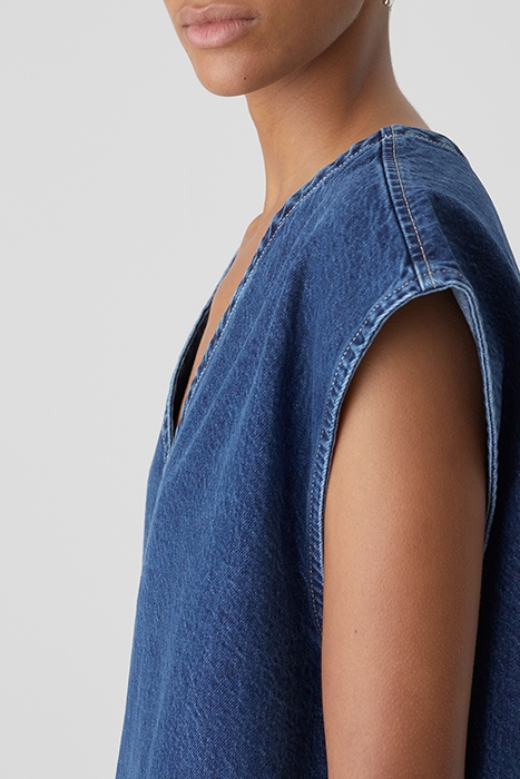 V-NECK DRESS DARK BLUE 4