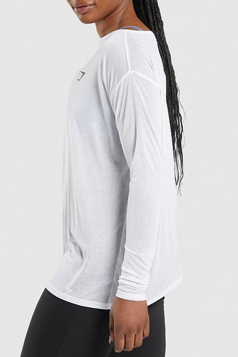 GYMSHARK TRAINING OVERSIZED LONG SLEEVE TEE WHITE 3