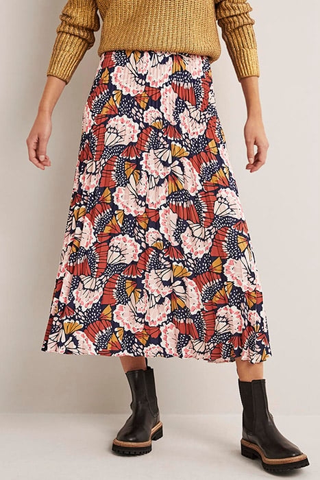 PLEATED CREPE MIDI SKIRT MPT 1