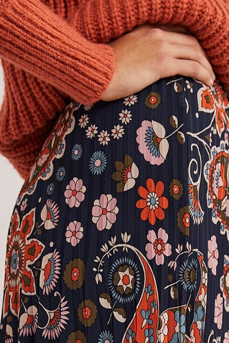 PLEATED PARTY MAXI SKIRT NAV 4