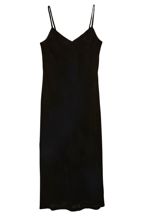 VELVET SLIP MIDI DRESS BLK 6