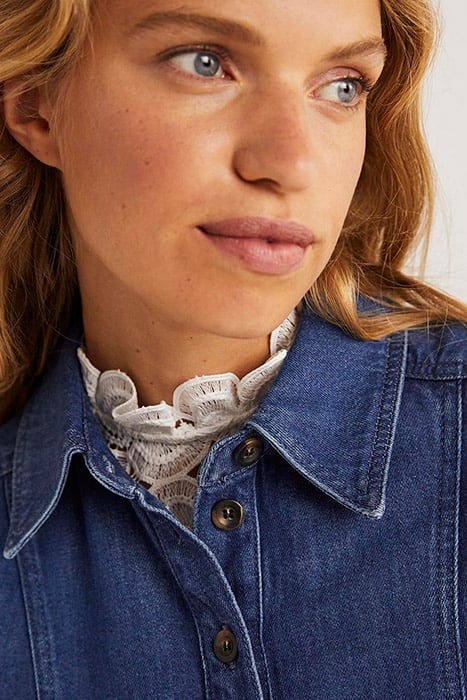 PUFF SLEEVE DENIM MINI DRESS MDN 5