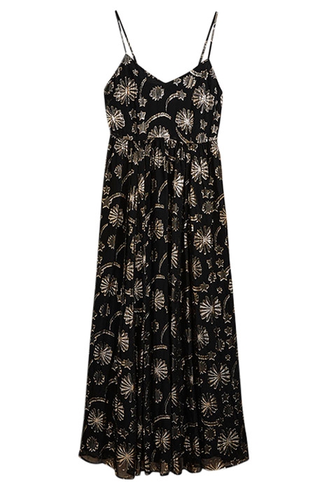 METALLIC JACQUARD MAXI DRESS BLA 5