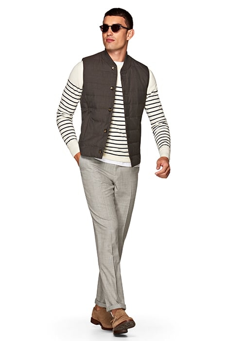 LIGHT GREY FISHTAIL BOLTON TROUSERS 1