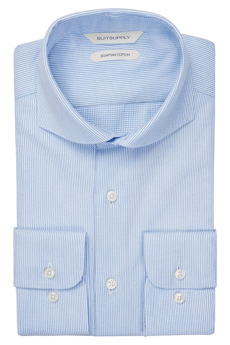 Light Blue Checked Slim Fit Shirt 1