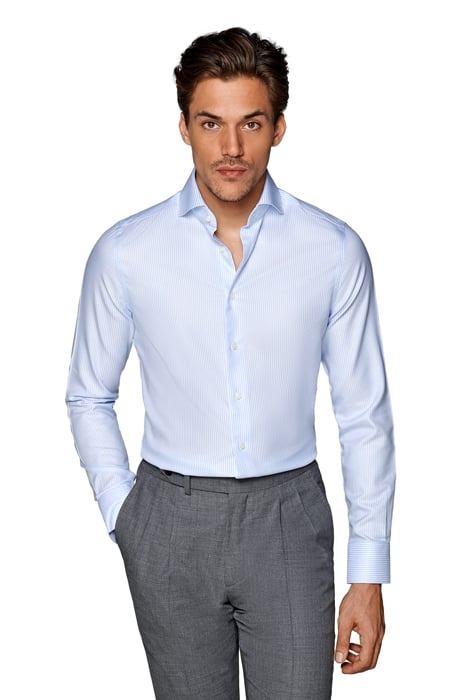 Light Blue Striped Extra Slim Fit Shirt 1