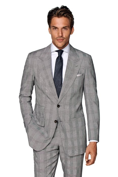 Mid Grey Checked Washington Suit 1