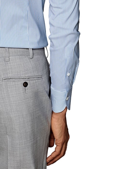 Mid Blue Striped Extra Slim Fit Shirt 7