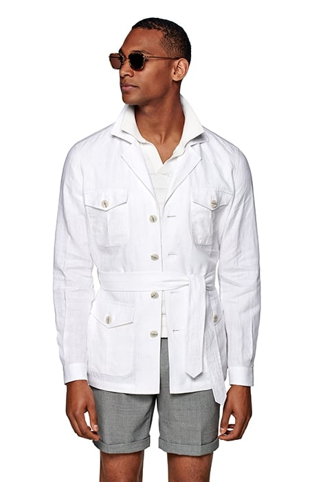 WHITE BELTED SAFARI JACKET 1
