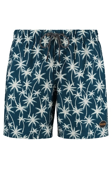 MEN SWIM SHORT VACATION PALMTREES MICRO PEACH BLUE POND 1