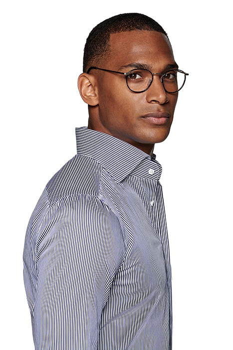 Navy Striped Extra Slim Fit Shirt 5