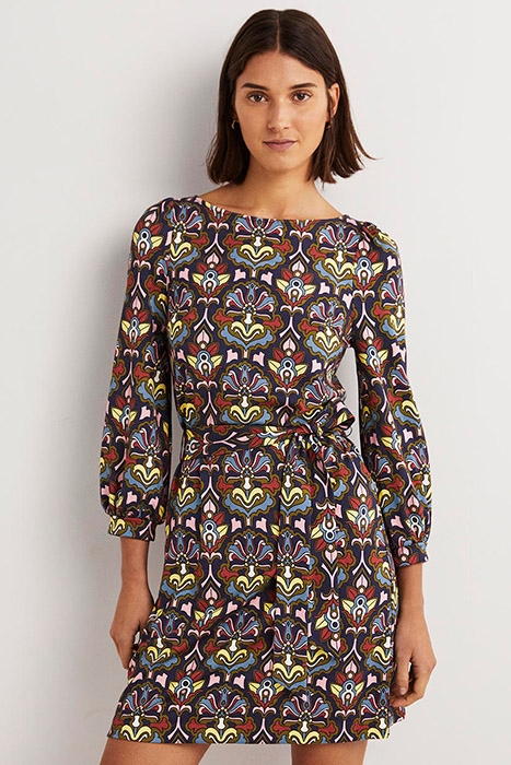 TIE DETAIL JERSEY SHIFT DRESS NSP 1