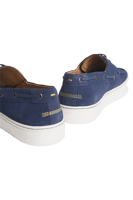 LIAM SUEDE CUPSOLE BOAT SHOE MID BLUE 4