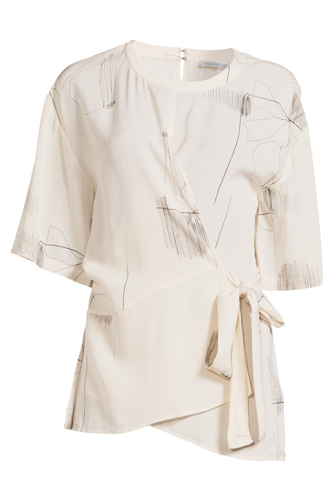 DOUBLE WRAP PRINTED BLOUSE CHALK/SLAT 6